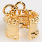 Dolce & Gabbana Gold Tone Brass Logo Chain Clear Crystals Adjustable Ring