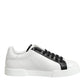 Dolce & Gabbana Black White Leather Portofino Sneaker Shoes