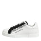 Dolce & Gabbana Black White Leather Portofino Sneaker Shoes