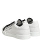 Dolce & Gabbana Black White Leather Portofino Sneaker Shoes