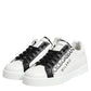 Dolce & Gabbana Black White Leather Portofino Sneaker Shoes