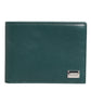 Dolce & Gabbana Green Leather DG Logo Engrave Bifold Card Holder Wallet