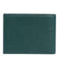 Dolce & Gabbana Green Leather DG Logo Plaque Bifold Card Holder Wallet