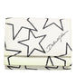 Dolce & Gabbana White Leather Black Star Print Trifold Card Holder Wallet