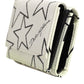 Dolce & Gabbana White Leather Black Star Print Trifold Card Holder Wallet