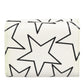 Dolce & Gabbana White Leather Black Star Print Trifold Card Holder Wallet