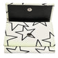 Dolce & Gabbana White Leather Black Star Print Trifold Card Holder Wallet