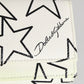 Dolce & Gabbana White Leather Black Star Print Trifold Card Holder Wallet