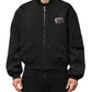 Dolce & Gabbana Black Polyester Logo Plaque Bomber Jacket