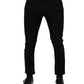 Dolce & Gabbana Black Cotton Skinny Jeans Men Trouser Pants