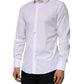 Dolce & Gabbana White Cotton GOLD Long Sleeves Formal Men Shirt