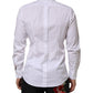 Dolce & Gabbana White Cotton GOLD Long Sleeves Formal Men Shirt