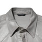 Dolce & Gabbana Gray Coated Cotton Snap Button Logo Men Shirt