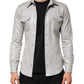 Dolce & Gabbana Metallic Gray Cotton Button Down Men Shirt