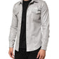 Dolce & Gabbana Metallic Gray Cotton Button Down Men Shirt