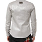 Dolce & Gabbana Metallic Gray Cotton Button Down Men Shirt