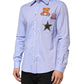 Dolce & Gabbana Light Blue Cotton Teddy Bear Long Sleeve Shirt