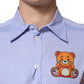 Dolce & Gabbana Light Blue Cotton Teddy Bear Long Sleeve Shirt