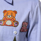 Dolce & Gabbana Light Blue Cotton Teddy Bear Long Sleeve Shirt