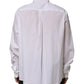 Dolce & Gabbana White Cotton Black DG Logo Long Sleeve Shirt
