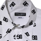 Dolce & Gabbana White Cotton Black DG Logo Long Sleeve Shirt