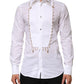 Dolce & Gabbana White Cotton DG Logo Pearl Chain Formal Shirt