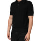 Dolce & Gabbana Black Silk Jacquard DG Polo Shirt T-shirt