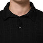 Dolce & Gabbana Black Silk Jacquard DG Polo Shirt T-shirt