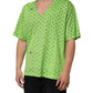 Dolce & Gabbana Green V-Neck DG Logo Heart Print T-shirt