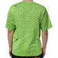 Dolce & Gabbana Green V-Neck DG Logo Heart Print T-shirt