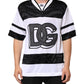 Dolce & Gabbana White Black Polyester DG Logo Mesh Jersey T-shirt