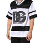Dolce & Gabbana White Black Polyester DG Logo Mesh Jersey T-shirt
