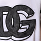 Dolce & Gabbana White Black Polyester DG Logo Mesh Jersey T-shirt