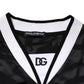 Dolce & Gabbana White Black Polyester DG Logo Mesh Jersey T-shirt