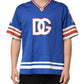Dolce & Gabbana Blue Cotton DG Logo Mesh Jersey T-shirt