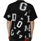 Dolce & Gabbana Black Cotton Letter Print Short Sleeve T-shirt