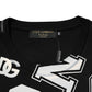Dolce & Gabbana Black Cotton Letter Print Short Sleeve T-shirt