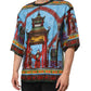 Dolce & Gabbana Multicolor Cotton Linen Temple Print T-shirt