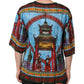 Dolce & Gabbana Multicolor Cotton Linen Temple Print T-shirt