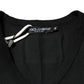Dolce & Gabbana Black Cotton Tattered Logo V-Neck Men T-shirt