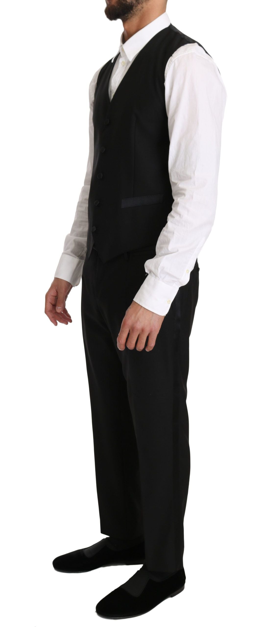 Dolce & Gabbana Sleek Black Slim Fit Formal Vest