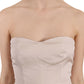 Dolce & Gabbana Beige Sequined Flower Flare Ball Gown Dress