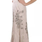 Dolce & Gabbana Beige Sequined Flower Flare Ball Gown Dress