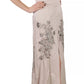 Dolce & Gabbana Beige Sequined Flower Flare Ball Gown Dress