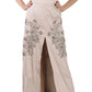 Dolce & Gabbana Beige Sequined Flower Flare Ball Gown Dress