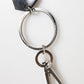 Dolce & Gabbana Black Sint Glass Plaque DG Logo Metal PlateKeychain Keyring