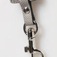 Dolce & Gabbana Gray Leather Logo Metal Ring Keychain Holder Keyring
