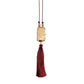 Dolce & Gabbana White Pearl Resin Gold Metal Red Tassel Pendant Bag