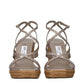 Jimmy Choo Gray Leather Wedges Sandals