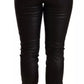 Dolce & Gabbana Black Leather Elastic Waist Trouser Pants